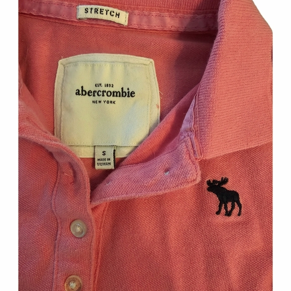 Abercrombie & Fitch kids polo tops shirts lot small pink green white stretch - Picture 5 of 9